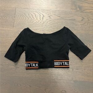 Girls black crop top sz small new with tags.